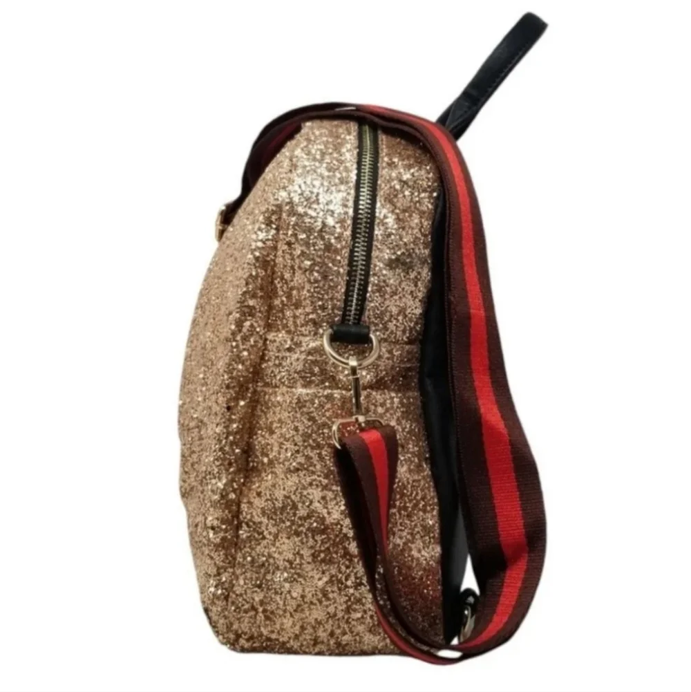 Rose Gold Sparkle Convertible Crossbody- backpack and wallet Set